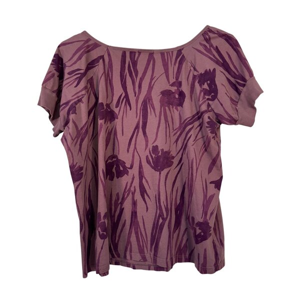 Daisy Fuentes Womens Size 3x Floral Print Short Sleeve Top - Picture 4 of 4